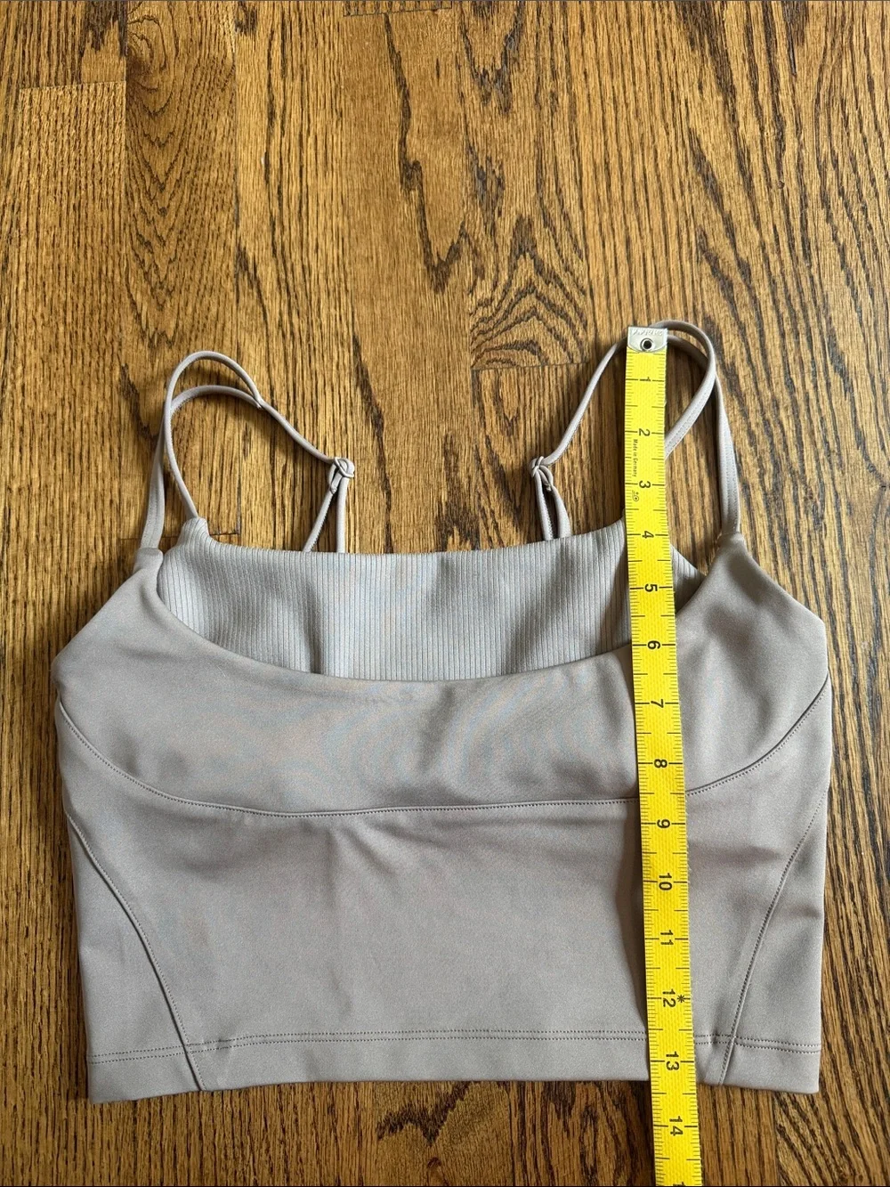 Alo Tan Taupe Airlift Street Goddess Ribbed Bra Tank S